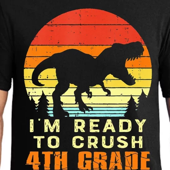 Im Ready To Crush 4th Grade Trex Dino Retro First Day Pajama Set