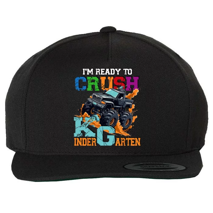 Im Ready To Crush Kindergarten Monster Truck Dinosaur Wool Snapback Cap