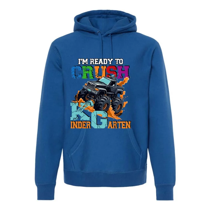 Im Ready To Crush Kindergarten Monster Truck Dinosaur Premium Hoodie