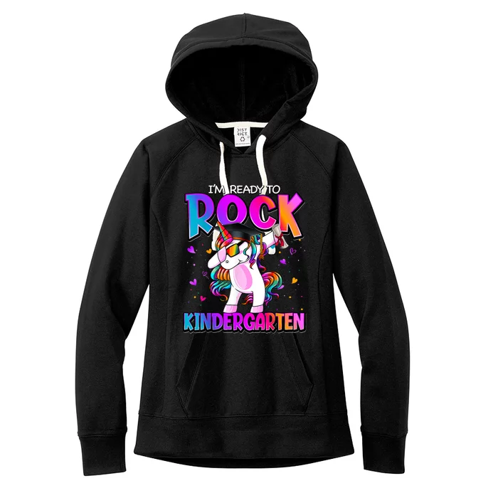 Im Ready To Rock Kindergarten Unicorn Back To School Girl Women's Fleece Hoodie