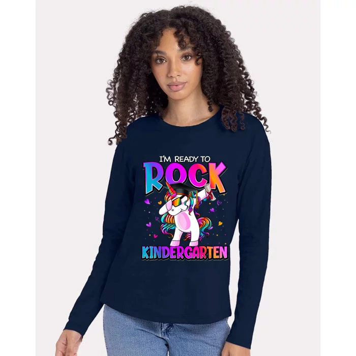 Im Ready To Rock Kindergarten Unicorn Back To School Girl Womens Cotton Relaxed Long Sleeve T-Shirt