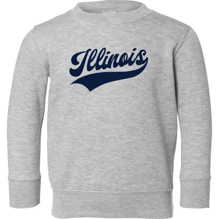 Illinois Retro Throwback Design Classic Toddler Sweatshirt