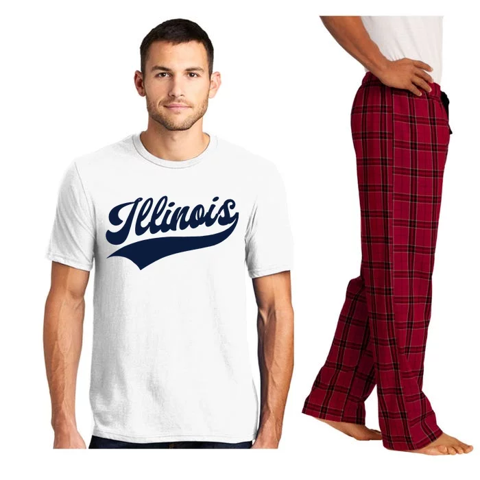 Illinois Retro Throwback Design Classic Pajama Set