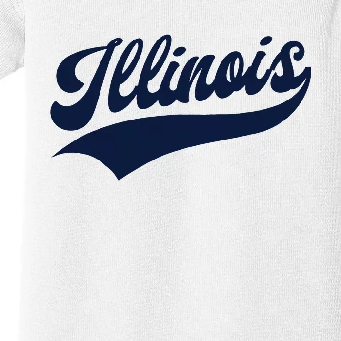 Illinois Retro Throwback Design Classic Baby Bodysuit