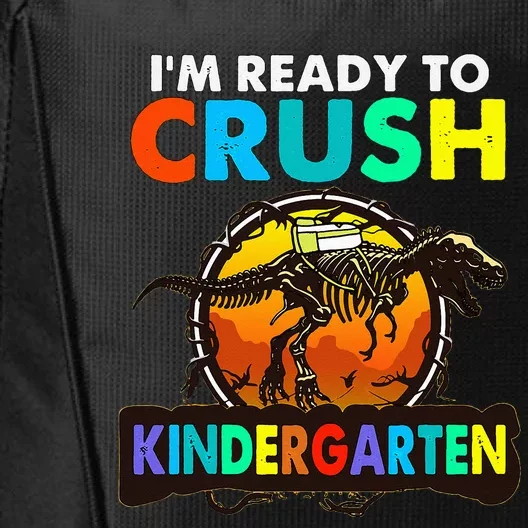 im ready to crush kindergarten back to school dinosaur City Backpack