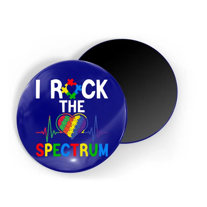 I Rock The Spectrum Autism Awareness Day Puzzle Heart Piece Gift Magnet