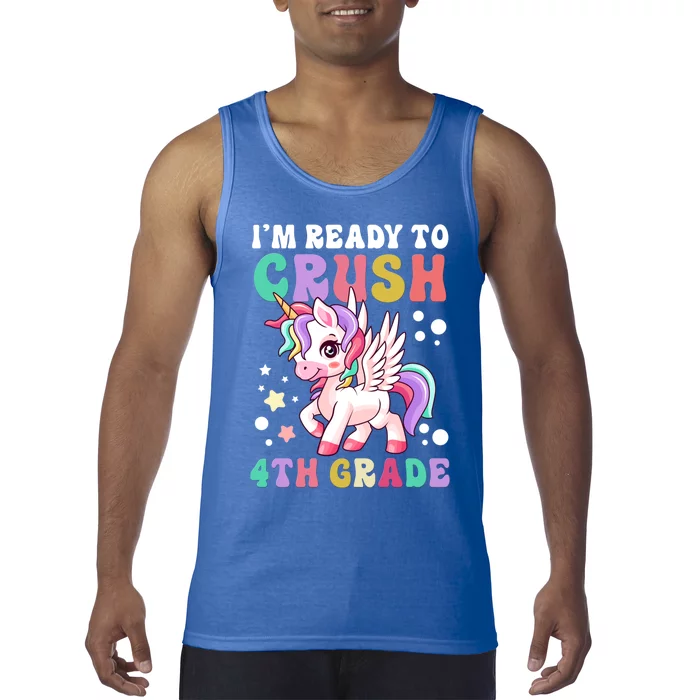 Im Ready To Crush 4Th Grade Cute Unicorn Back To School Meaningful Gift Tank Top