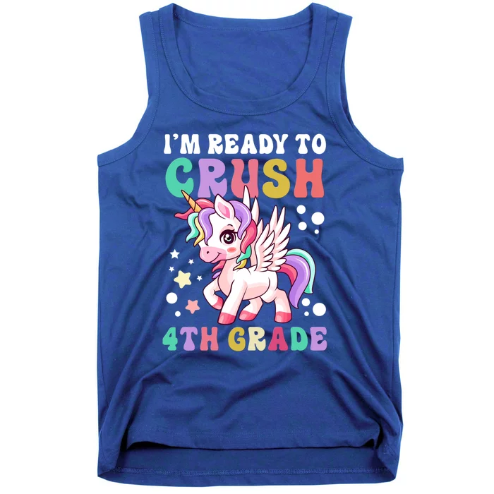 Im Ready To Crush 4Th Grade Cute Unicorn Back To School Meaningful Gift Tank Top