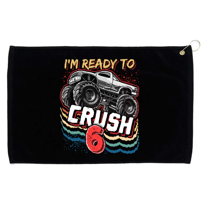 IM Ready To Crush 6 Monster Truck 6th Birthday Gift Boy Grommeted Golf Towel