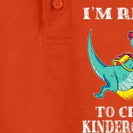 Im Ready To Crush Kindergarten Trex Dinosaur Back To School Dry Zone Grid Performance Polo