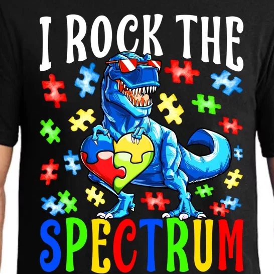 I Rock The Spectrum Autism Awareness Dinosaur Cool Gift Pajama Set