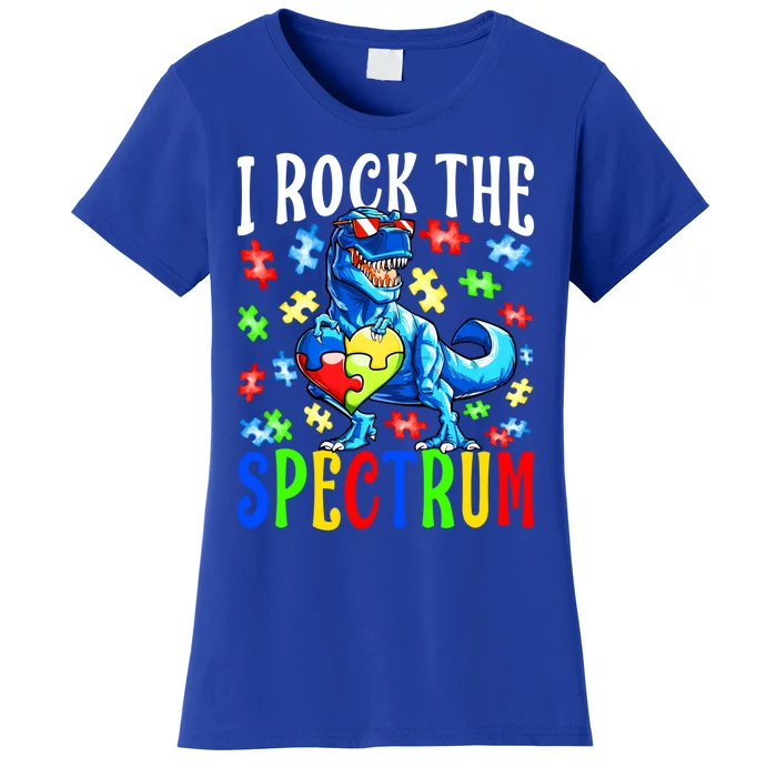 I Rock The Spectrum Autism Awareness Dinosaur Cool Gift Women's T-Shirt