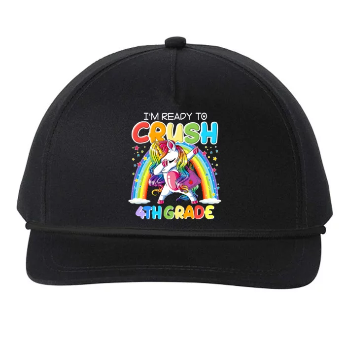 Im Ready To Crush 4Th Grade Unicorn Back To School Gift Funny Gift Snapback Five-Panel Rope Hat