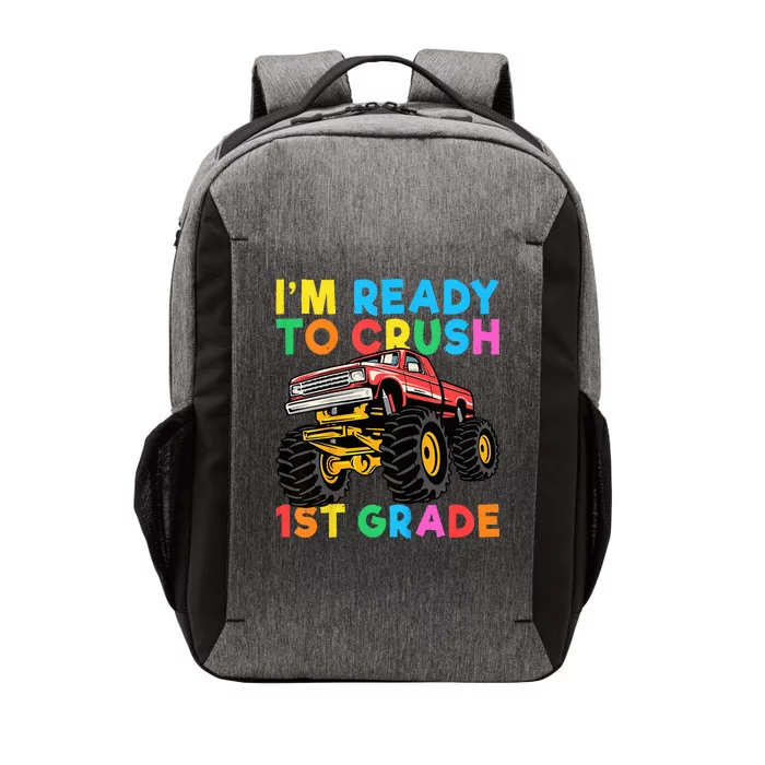 Im Ready To Crush 1st Grade First Day Monster Truck Vector Backpack