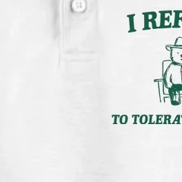 I Refuse To Tolerate Gluten Funny Cartoon Bear Meme Dry Zone Grid Performance Polo