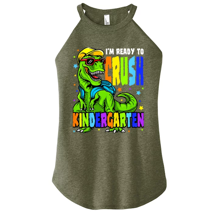 I'm Ready to Crush Kindergarten Dinosaur 1st Day of School Women’s Perfect Tri Rocker Tank