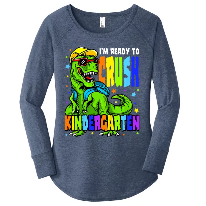 I'm Ready to Crush Kindergarten Dinosaur 1st Day of School Women's Perfect Tri Tunic Long Sleeve Shirt