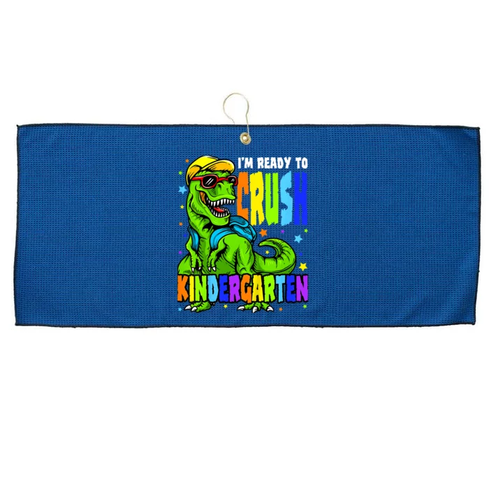 I'm Ready to Crush Kindergarten Dinosaur 1st Day of School Large Microfiber Waffle Golf Towel