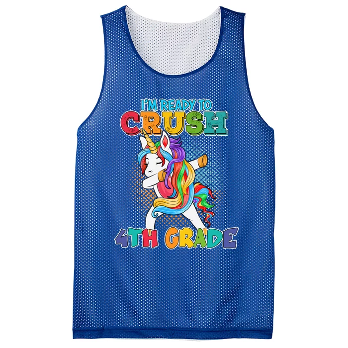 Im Ready To Crush 4Th Grade Unicorn Back To School Great Gift Mesh Reversible Basketball Jersey Tank