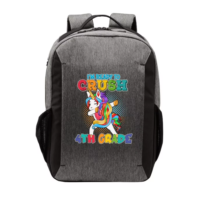 Im Ready To Crush 4Th Grade Unicorn Back To School Great Gift Vector Backpack