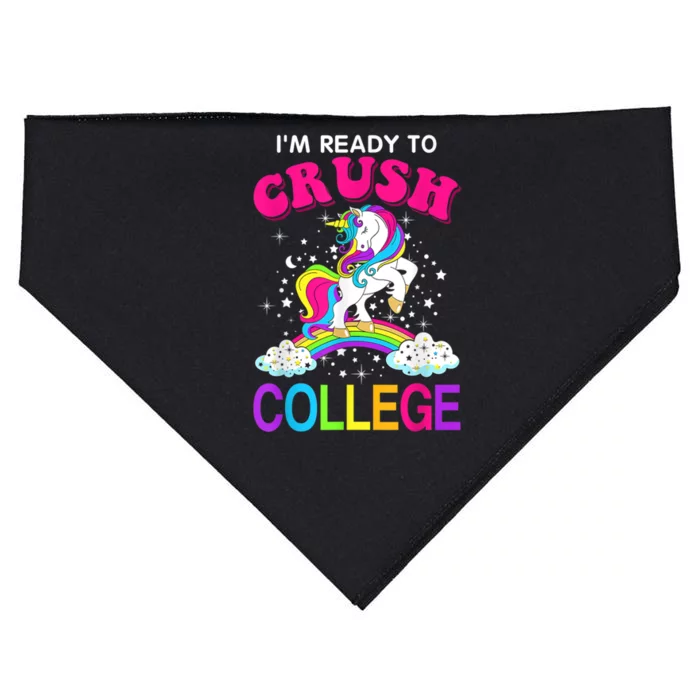 Im Ready To Crush College Unicorn Back To School USA-Made Doggie Bandana