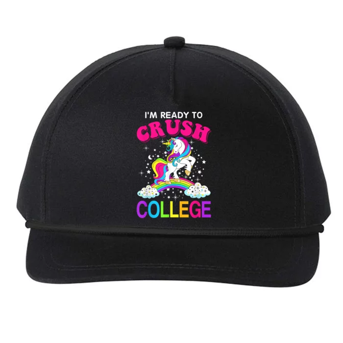 Im Ready To Crush College Unicorn Back To School Snapback Five-Panel Rope Hat