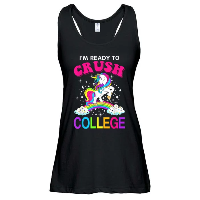 Im Ready To Crush College Unicorn Back To School Ladies Essential Flowy Tank