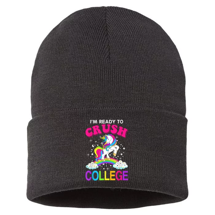 Im Ready To Crush College Unicorn Back To School Sustainable Knit Beanie