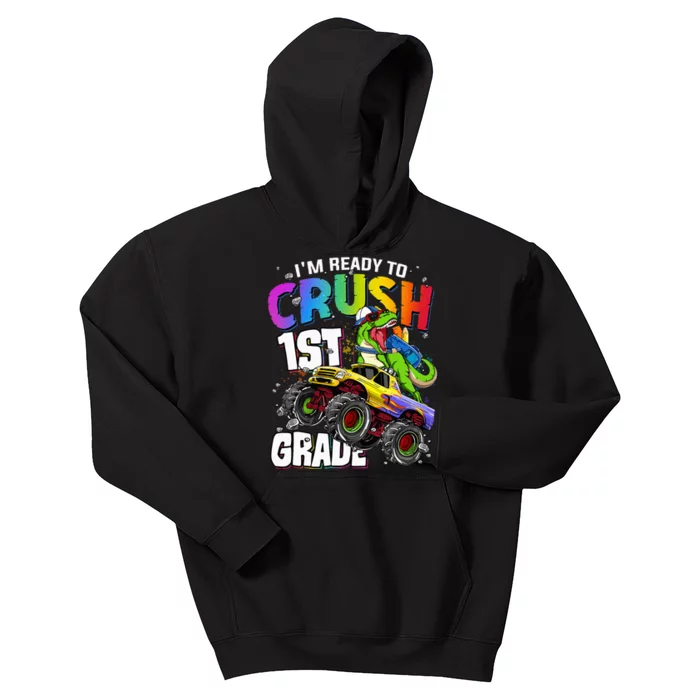 I'm Ready To Crush 1st Grade Dinosaur Back To School Kids Hoodie