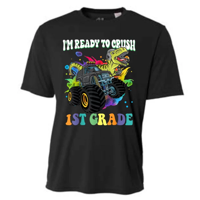 Im Ready To Crush 1st Grade Dinosaur Back To School Cooling Performance Crew T-Shirt