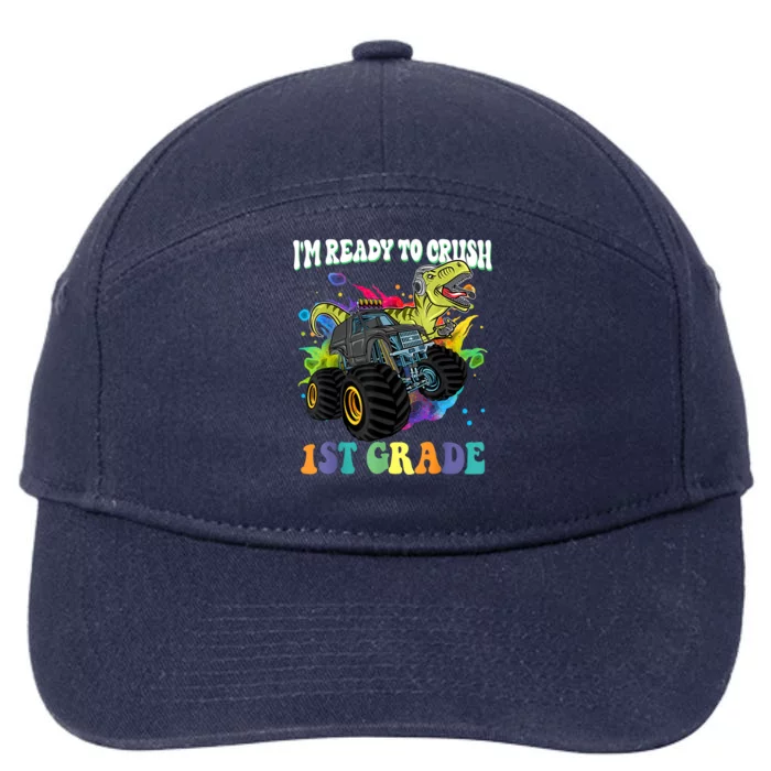 Im Ready To Crush 1st Grade Dinosaur Back To School 7-Panel Snapback Hat