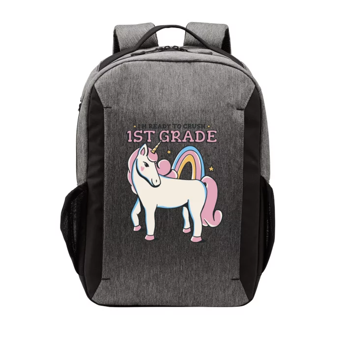 I'm Ready To Crush 1st Grade Rainbow Unicorn Vector Backpack