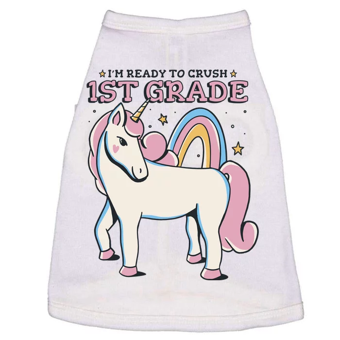 I'm Ready To Crush 1st Grade Rainbow Unicorn Doggie Tank