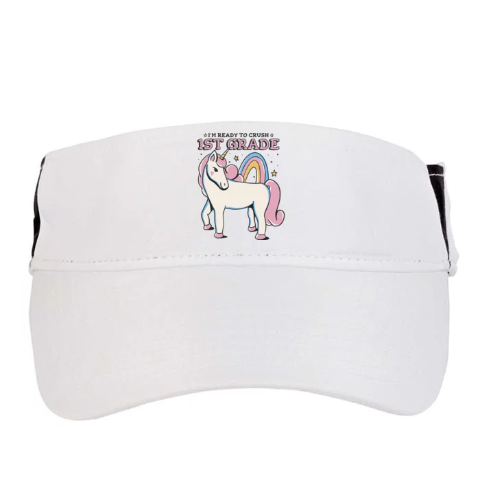 I'm Ready To Crush 1st Grade Rainbow Unicorn Adult Drive Performance Visor