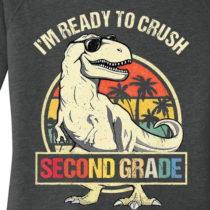 I'm Ready To Crush 2nd Grade Dinosaur T Rex Back To School Women's Perfect Tri Tunic Long Sleeve Shirt