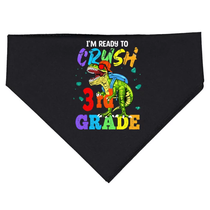 I'm Ready To Crush 3rd Grade Dinosaur Back To School USA-Made Doggie Bandana