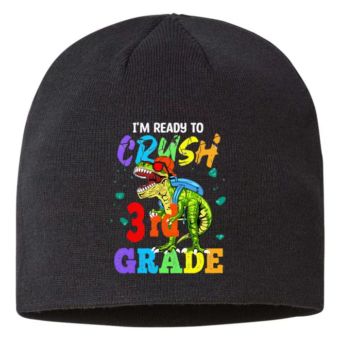 I'm Ready To Crush 3rd Grade Dinosaur Back To School 8 1/2in Sustainable Knit Beanie