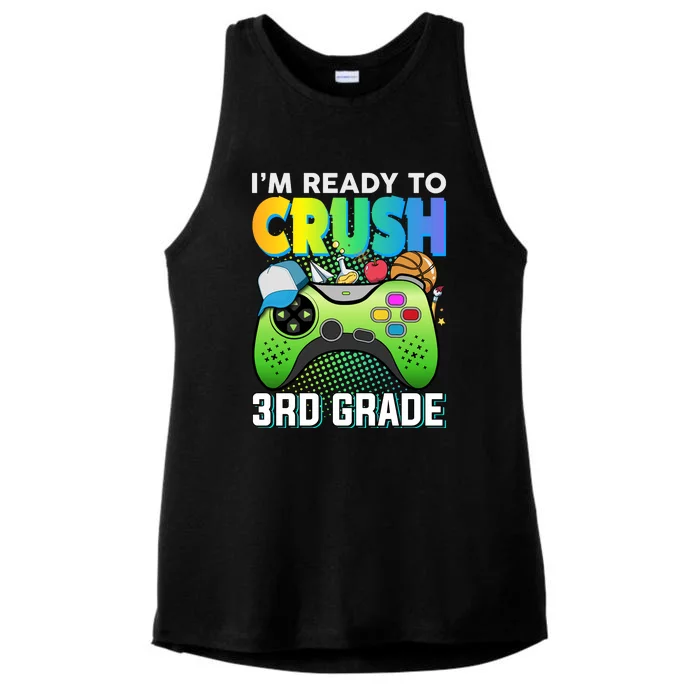 Im Ready To Crush 3rd Grade Back To School Video Game Boy Gift Ladies Tri-Blend Wicking Tank