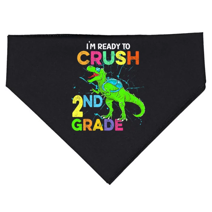 I'm Ready To Crush 2nd Grade Dinosaur Back To School USA-Made Doggie Bandana