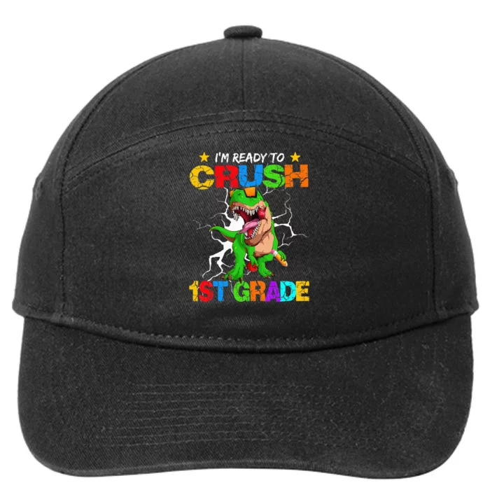 I'm Ready To Crush 1st Grade T Rex Dinosaur Back To School 7-Panel Snapback Hat