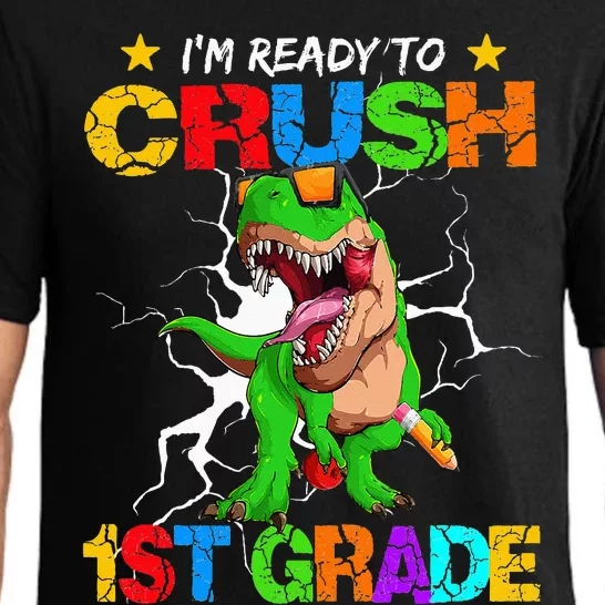 I'm Ready To Crush 1st Grade T Rex Dinosaur Back To School Pajama Set