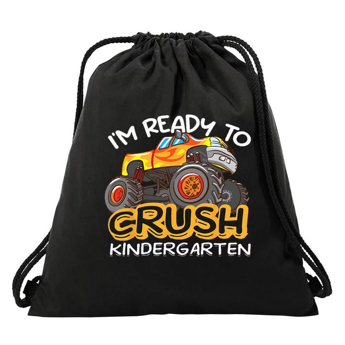 Im Ready To Crush Kindergarten Dinosaur First Day Of School Drawstring Bag