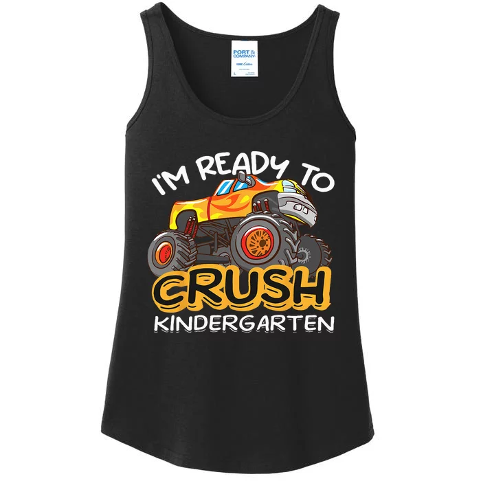 Im Ready To Crush Kindergarten Dinosaur First Day Of School Ladies Essential Tank