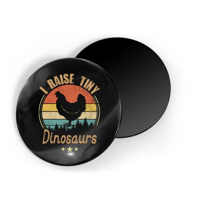 I Raise Tiny Dinosaurs Vintage Retro 70S Chicken Silhouette Magnet