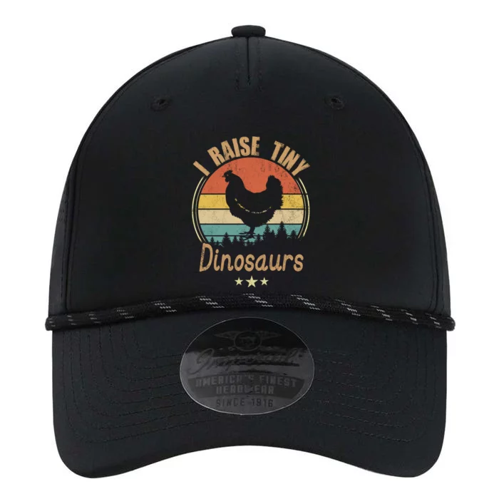 I Raise Tiny Dinosaurs Vintage Retro 70S Chicken Silhouette Performance The Dyno Cap