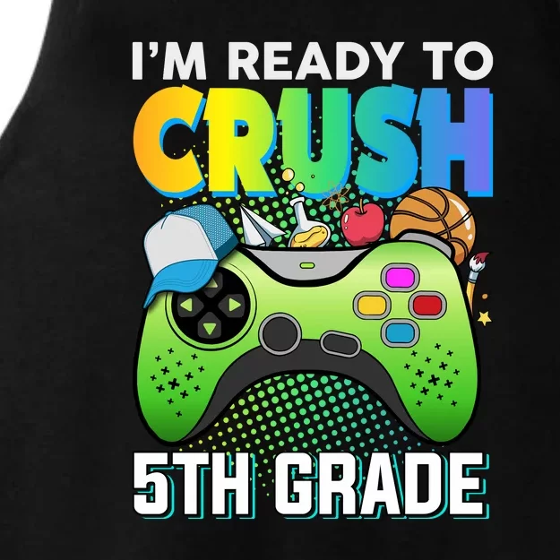 Im Ready To Crush 5th Grade Back To School Video Game Boy Gift Ladies Tri-Blend Wicking Tank