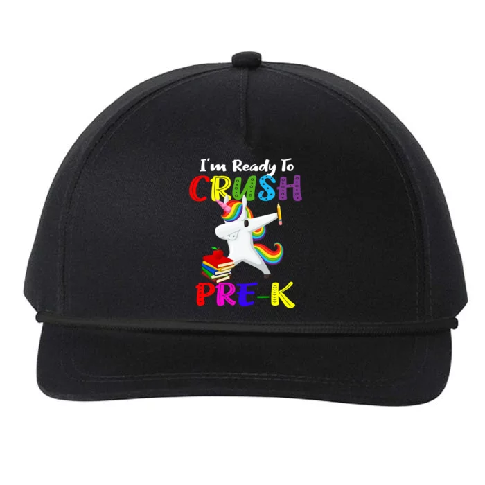 I'm Ready To Crush Pre K Tee Dabbing Unicorn Pre School Pre K Snapback Five-Panel Rope Hat