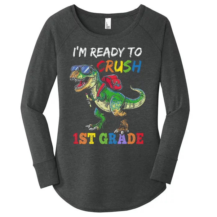 IM Ready To Crush 1st Grade Dinosaur 1st Day Of School Women's Perfect Tri Tunic Long Sleeve Shirt