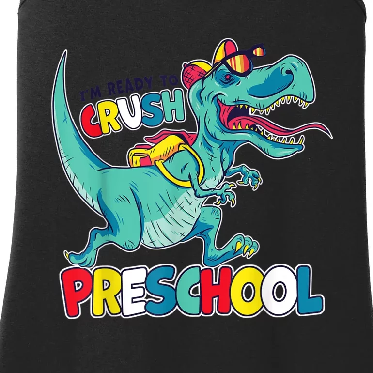 Im Ready To Crush Preschool Comic Style TRex Dinosaur Boy Ladies Essential Tank