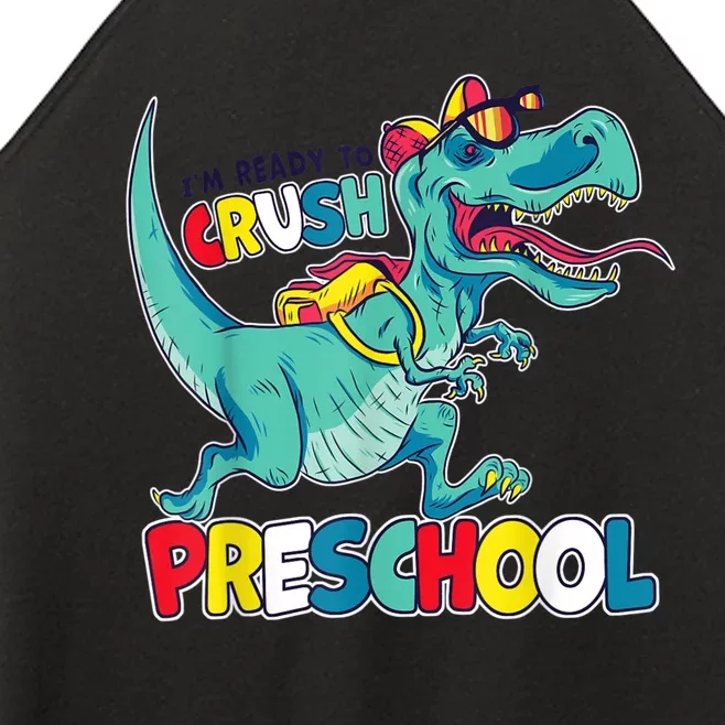 Im Ready To Crush Preschool Comic Style TRex Dinosaur Boy Women’s Perfect Tri Rocker Tank